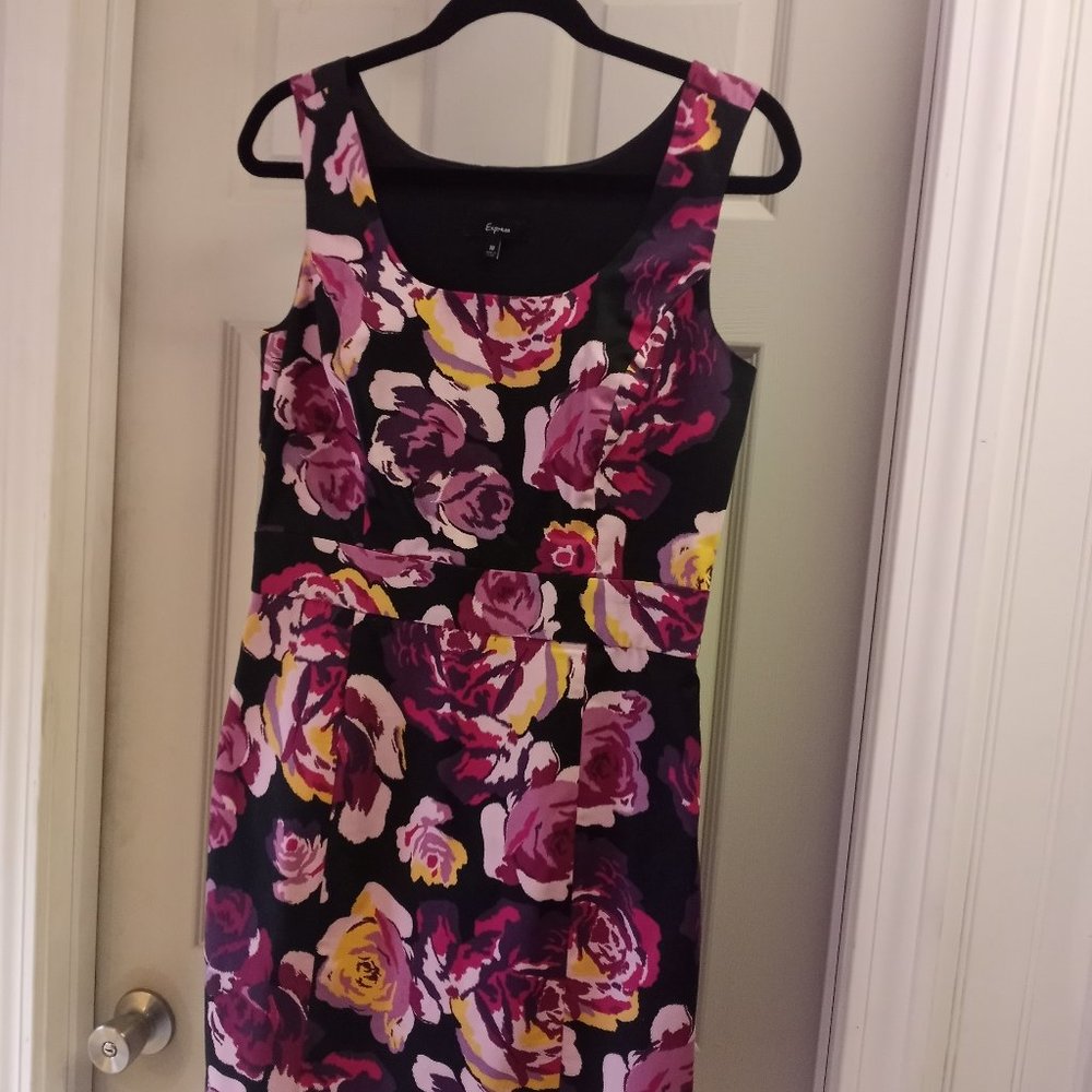 Express Floral Sheath Sleeveless Dress